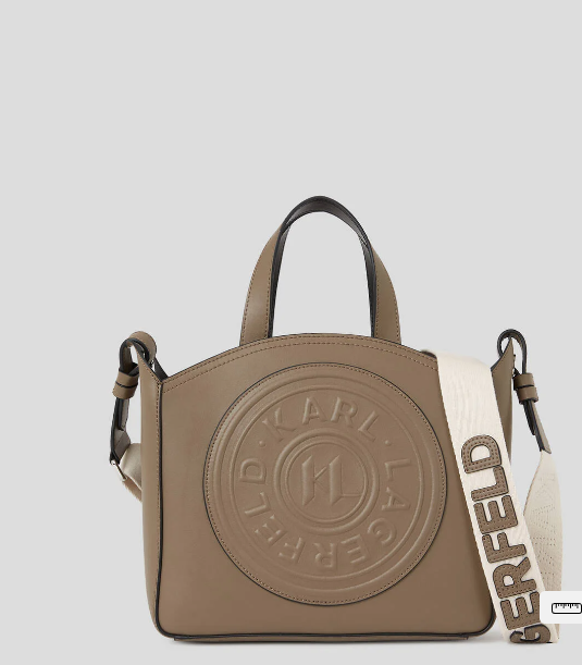 Bolso tote peque relieve circle taupe